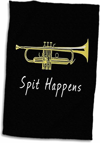 Miniatura 1 de 3dRose - Macdonald Creative Studios - Trompetas - Diseño divertido para trompetas en The Brass Band, escupir sucede. - Toallas (twl-351989-1)