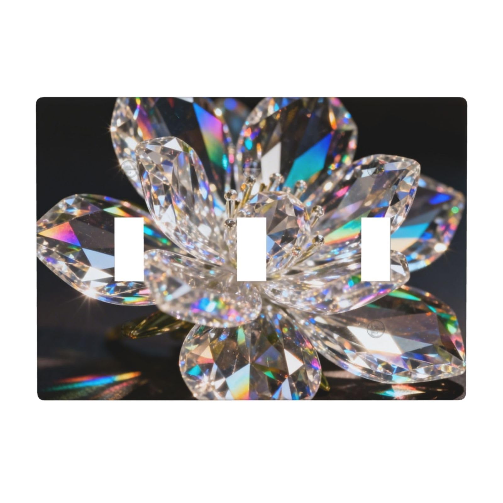 Crystal 3 Gang Switch Plate Cover-Unbreakable Polycarbonate Wall Plate, Heat Resistant Toggle Switch Decor for Home