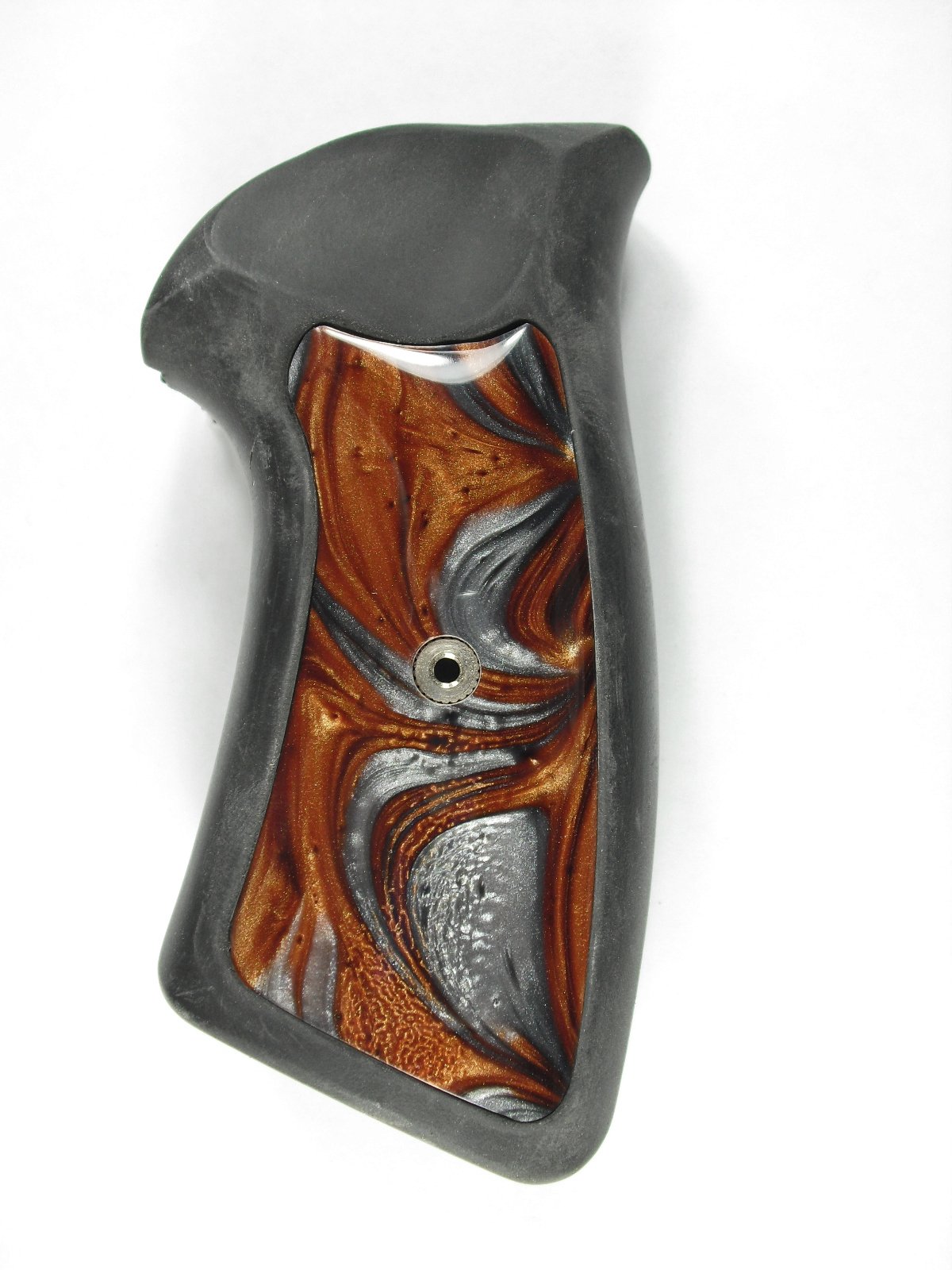 Copper & Silver Pearl Ruger Gp100 Grip Inserts