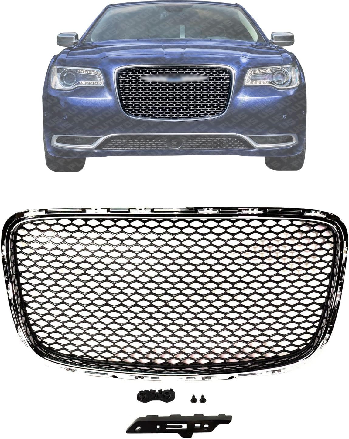 US AUTO PARTS PLUS New Front Grille Chrome Shell and Insert