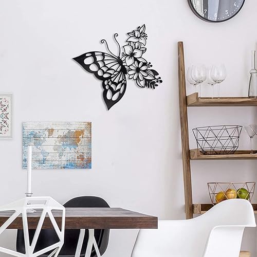 Miniatura 5 de Garden 4 you Decoración de mariposa para pared, decoración bohemia para el hogar, decoración de pared de metal para colgar en la pared, decoración