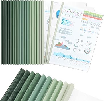 20PCS A4 Report Covers with Sliding Bar, Spine Width 10 mm - Capacity 90 Sheets, Dissertation Binder for School Office Home Resume Presentation Documents