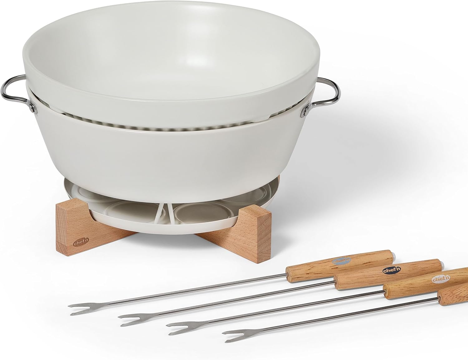 Chef’n SweetSpot Fondue Set, Adjustable Tea Light Candle-Powered Fondue Pot with Ceramic Bowl,Perfect for Chocolate and Cheese, Easy to Use, Dishwasher Safe, Ideal for Entertaining, 9.6 x 9.6 x 5 Inch