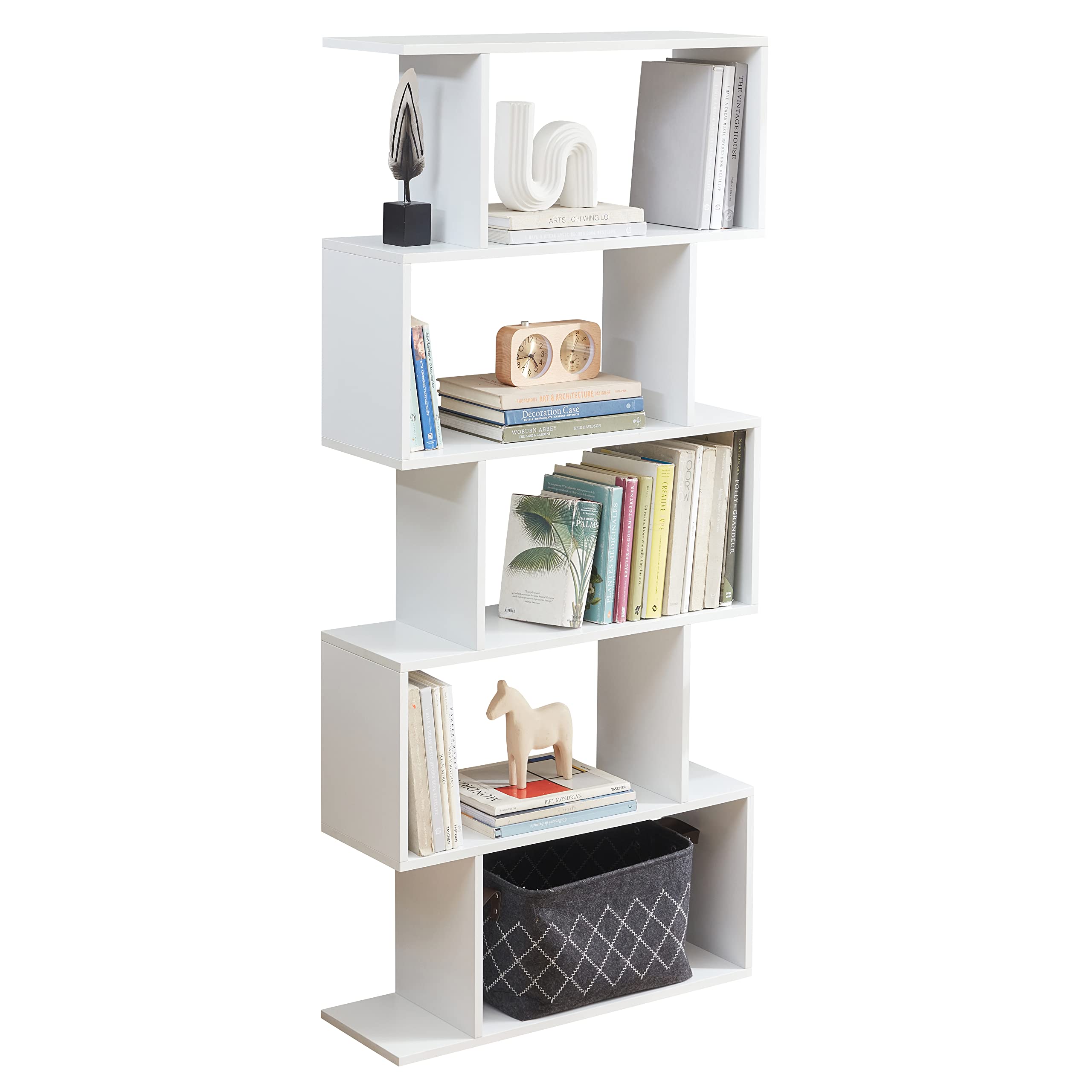 Buy Sunon Modern Bookshelf 5 Shelf Bookcase S Shape Z Shape Display