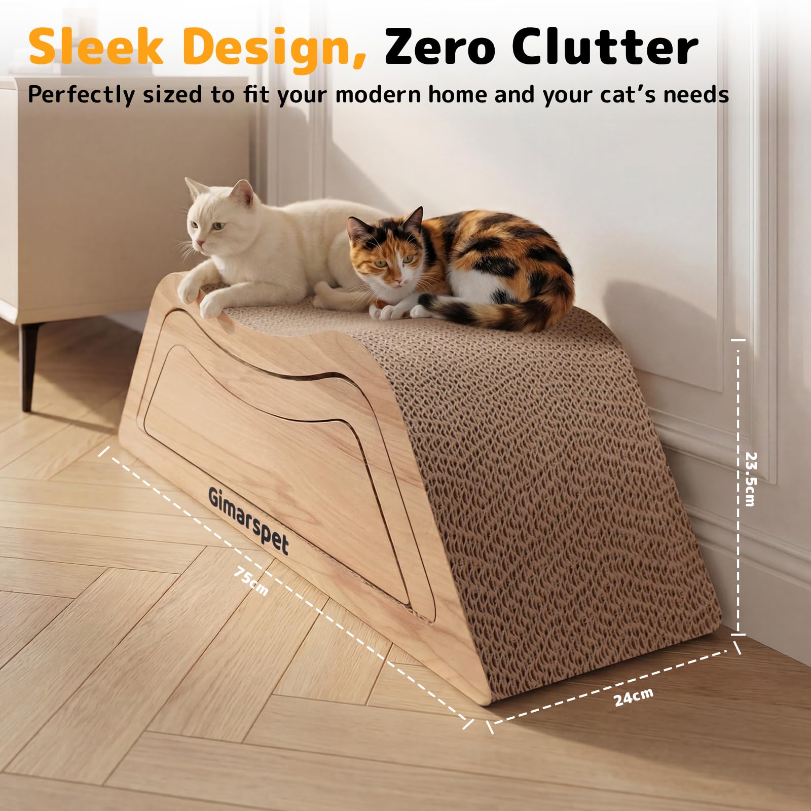 Gimars Griffoir Chat 3 en 1 XXL – Griffoir pour Chat Carton Design, Escalier Griffoir Chat Canapé et Lit, Rampe d'Accès pour Chats Âgés, Griffoir Carton Chat Lounge