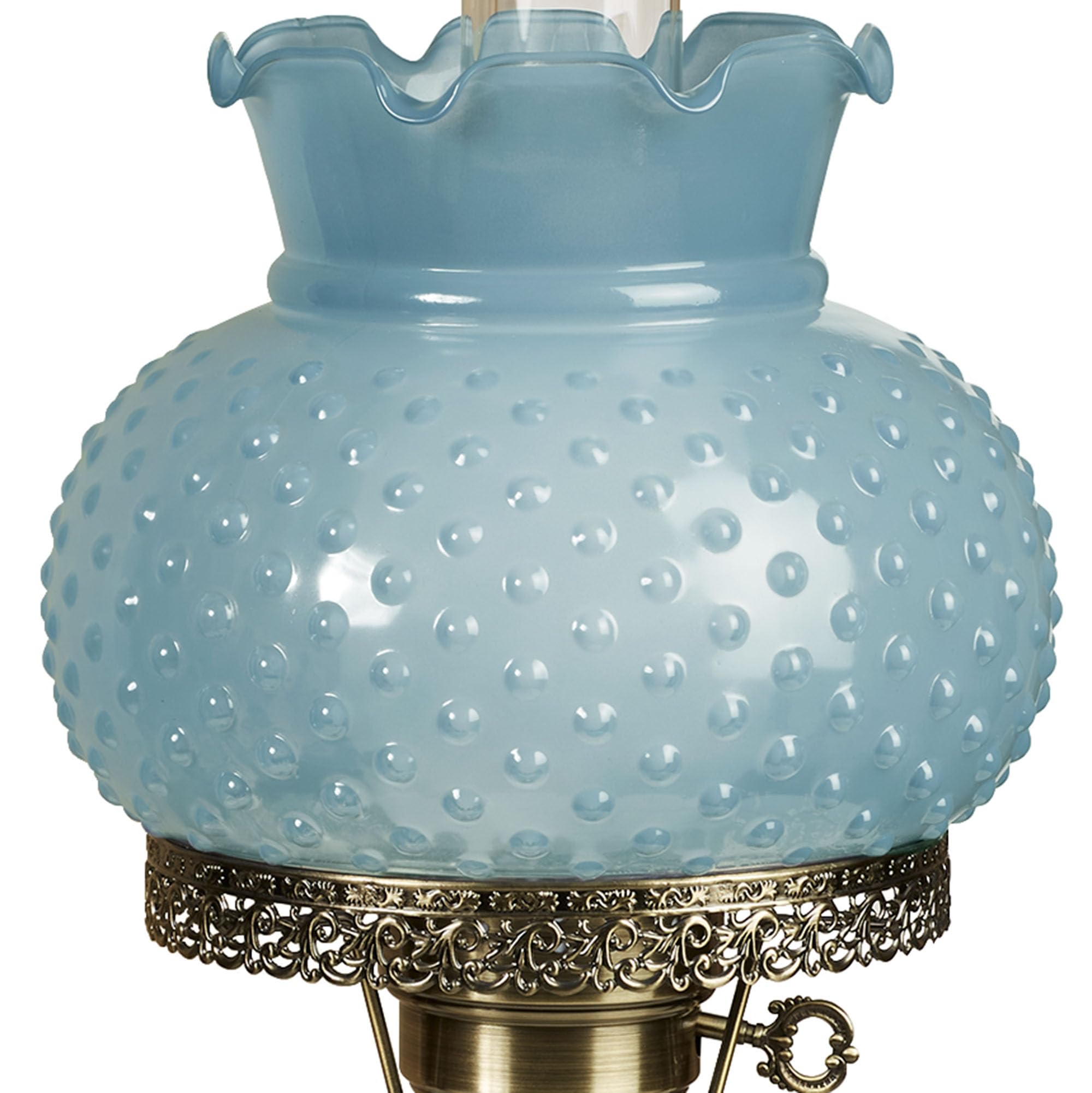 Touch of Class Mindy Hobnail Glass Table Lamp - Blue Shade