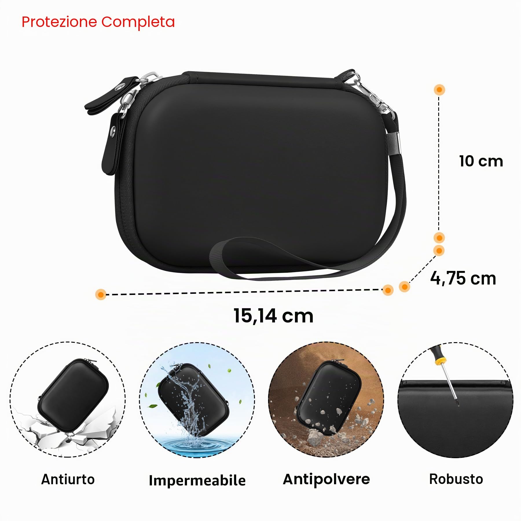 Elonbo Custodia per Kodak Step/Kodak Step Slim Wireless Mobile Instant Photo Mini Stampante a colori, Portable Picture Printer Travel Holder Bag. Nero