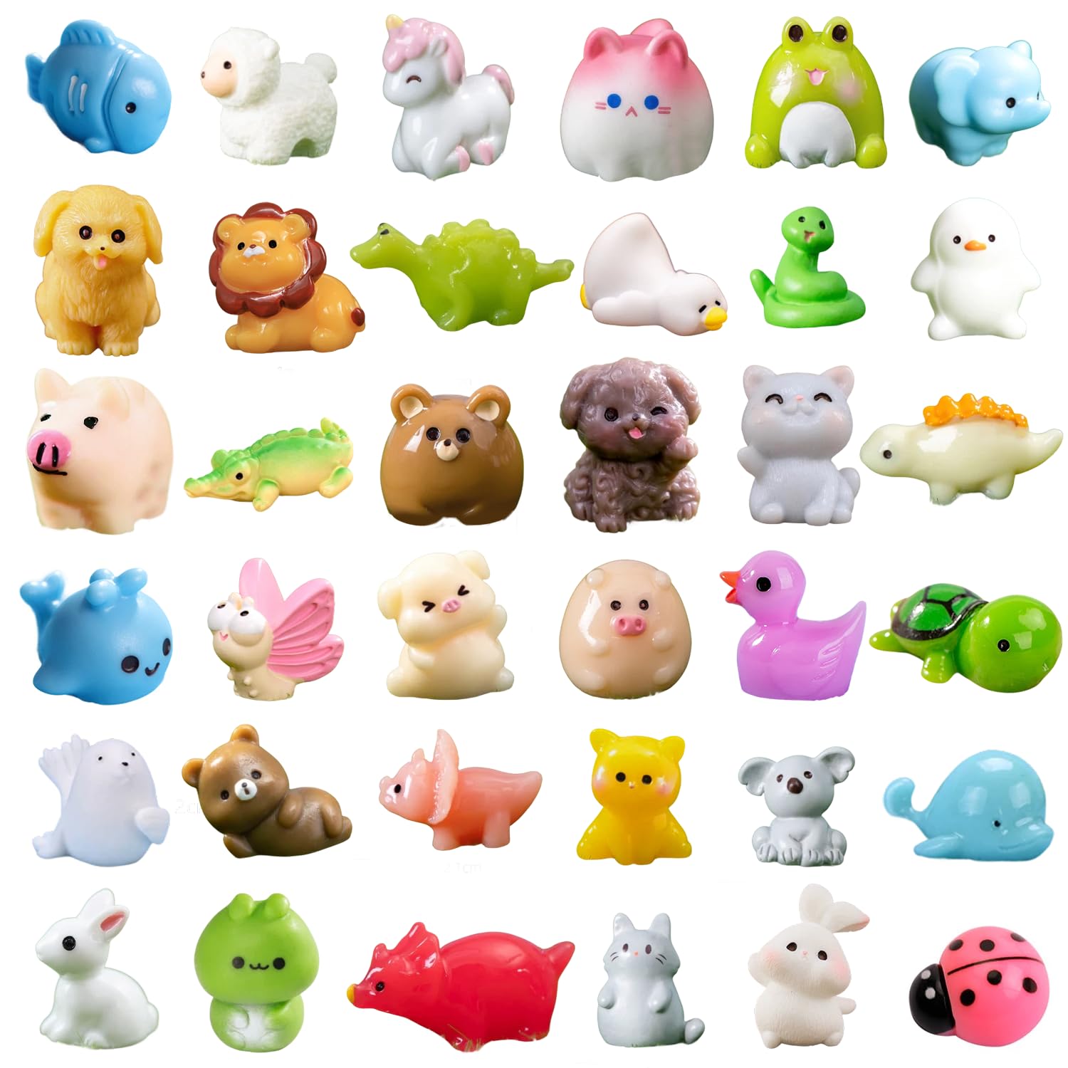 12 Piece Luminous Mini Resin Animals - Glow In The Dark Fairy Garden Decor For Plant Pots, Dollhouses - View #3