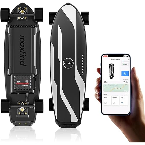 Cyber Mini 32.8" Electric Skateboard with Remote, 650/1300/1800W Dual Motors, 20/24 MphTop Speed,9/15 /28Miles Range, Ultra-Portable Design for Teens, Adults & Beginners