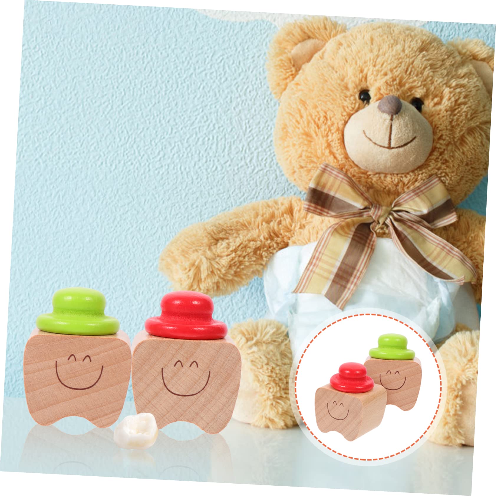 TOYANDONA 12piezas Cajas De Dientes De Madera Para Niño Niña Recipientes Para Primer Diente Cajas De Recuerdos Infantiles Adorables