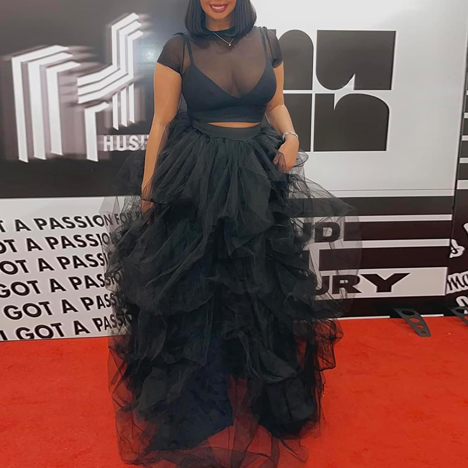 Lisong Women Maxi Tulle Floor Length Layered High Waist Spectial Occasion Skirt - Image 6