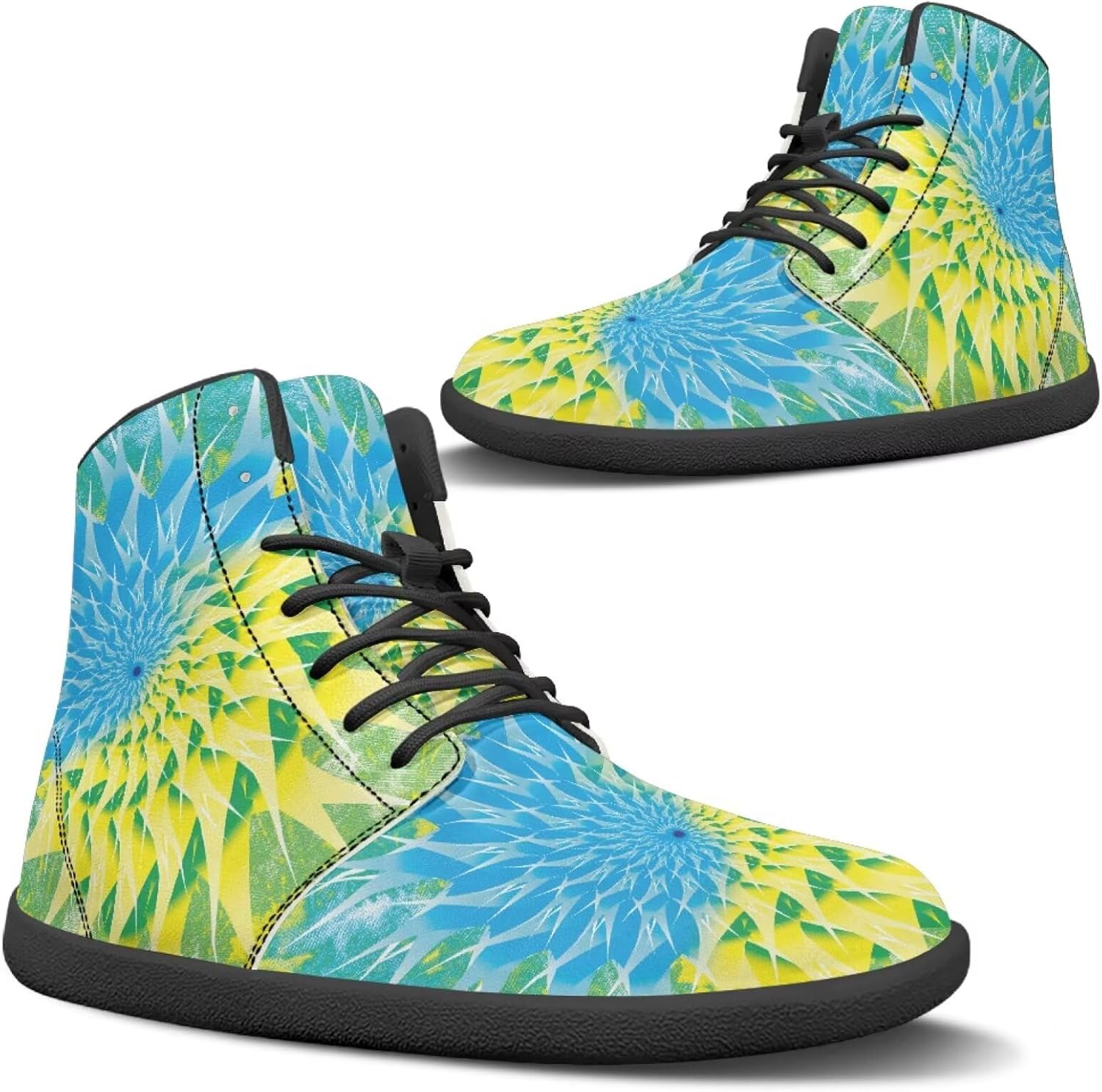 Binienty Running Shoes Unisex Men High Top Barefoot Shoes Women Classic Lace Up Sneakers Gym Work Outdoor Footwear