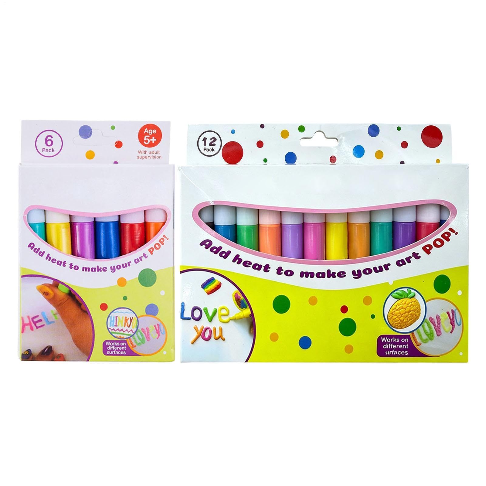 Popcorn Pens, 3D Bubble Drawing Popcorn Pens Puffys Pen, 2 Sets