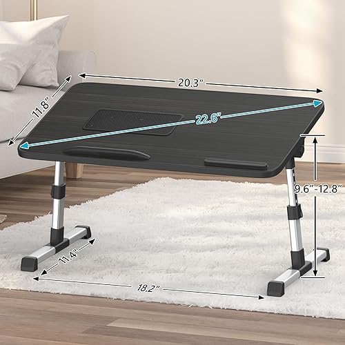 Miniatura 13 de Slendor Escritorio para laptop, soporte ajustable para laptop, mesa de cama plegable, escritorio de regazo portátil, soporte plegable para cuaderno