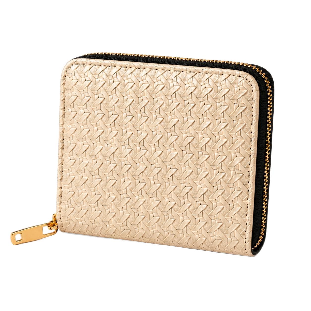 Premium Champagne Gold Textured Designer Wallet for Women | Fashionable Zipper Closure Clutch-picture-49