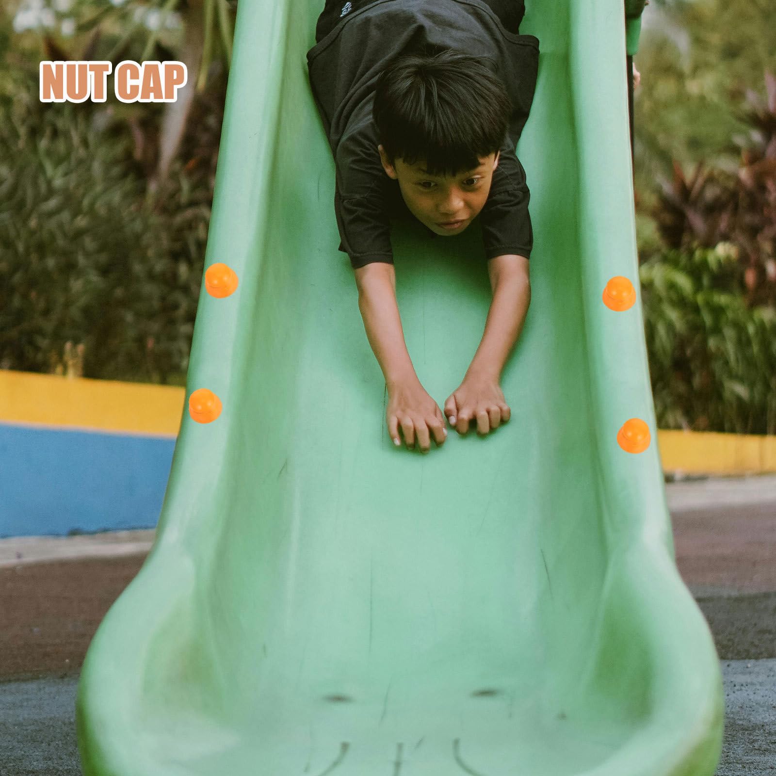 UPKOCH Tappi di Sicurezza per Bulloni Parco Giochi, Copridadi in Plastica Arancione, Set da 10 Pezzi, Protezione Attrezzature Bambini per Scivoli e Altalene All'aperto