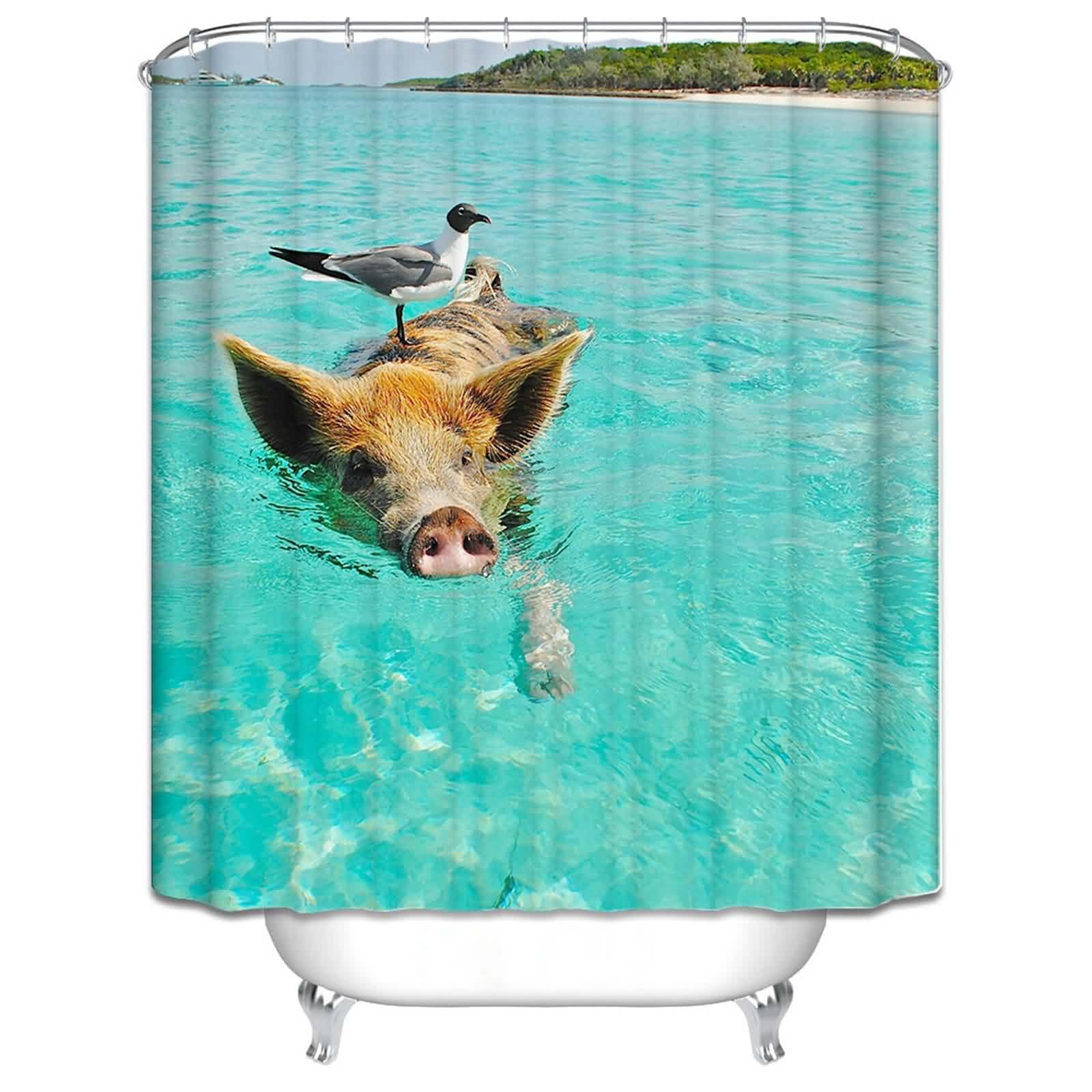 Rideau de douche One Piece en tissu anti-moisissure 180x180 cm pour douche italienne