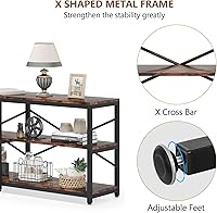 Vista 9 de Tribesigns Mesa consola extra larga de 70.9 pulgadas, moderna mesa de sofá detrás del sofá con estantes de almacenamiento, mesa de entrada