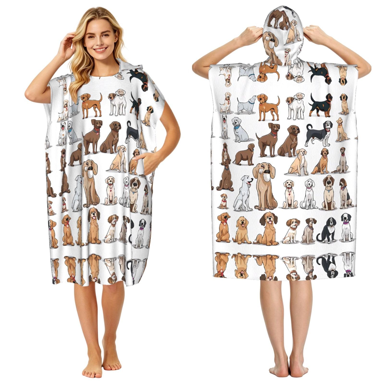 Poncho à capuche microfibre serviette de plage adulte été surf