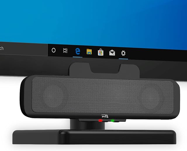 Cyber Acoustics USB Speaker Bar (CA-2890)  Stereo USB Powered Speaker, Easily Clamps to Monitor, Convenient Controls