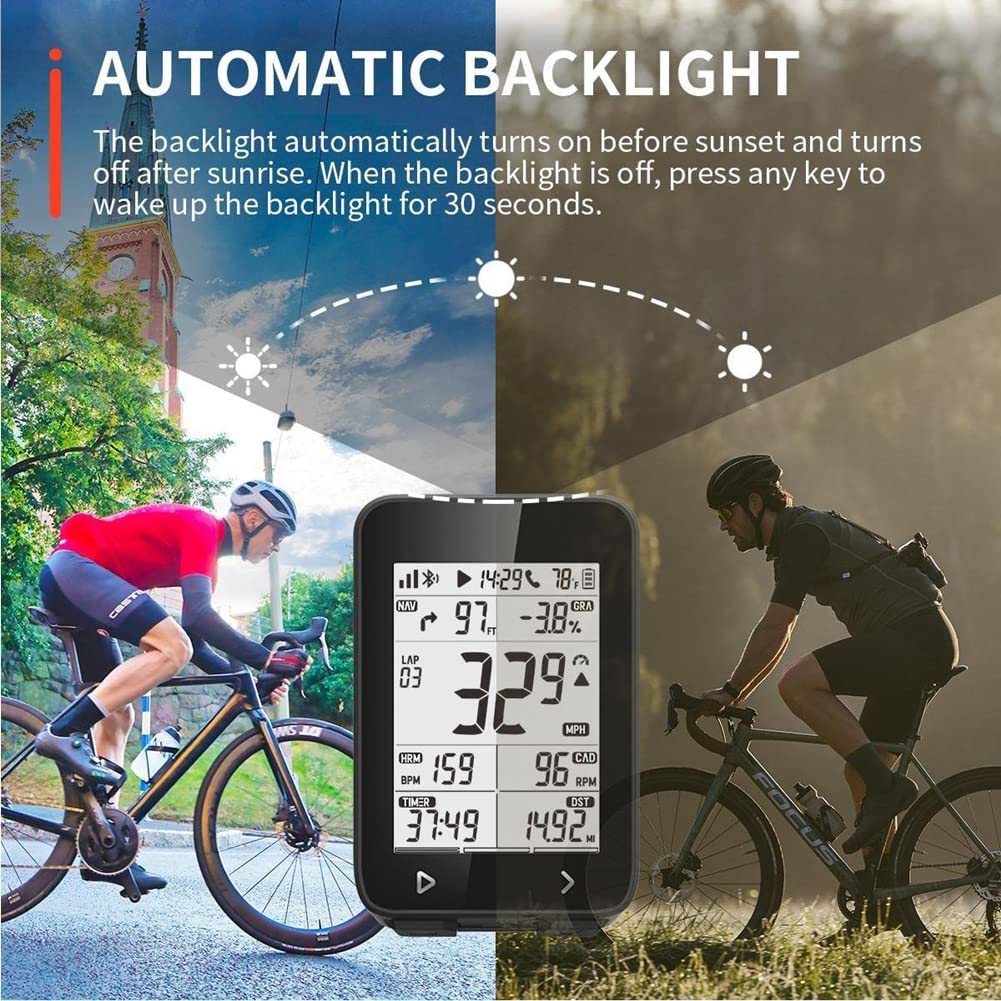Ciclocomputador GPS iGS320, Ciclismo Bicicleta Computadora Mapa Navegación IPX7 Impermeable inalámbrica, Compatible con Sensores Ant+
