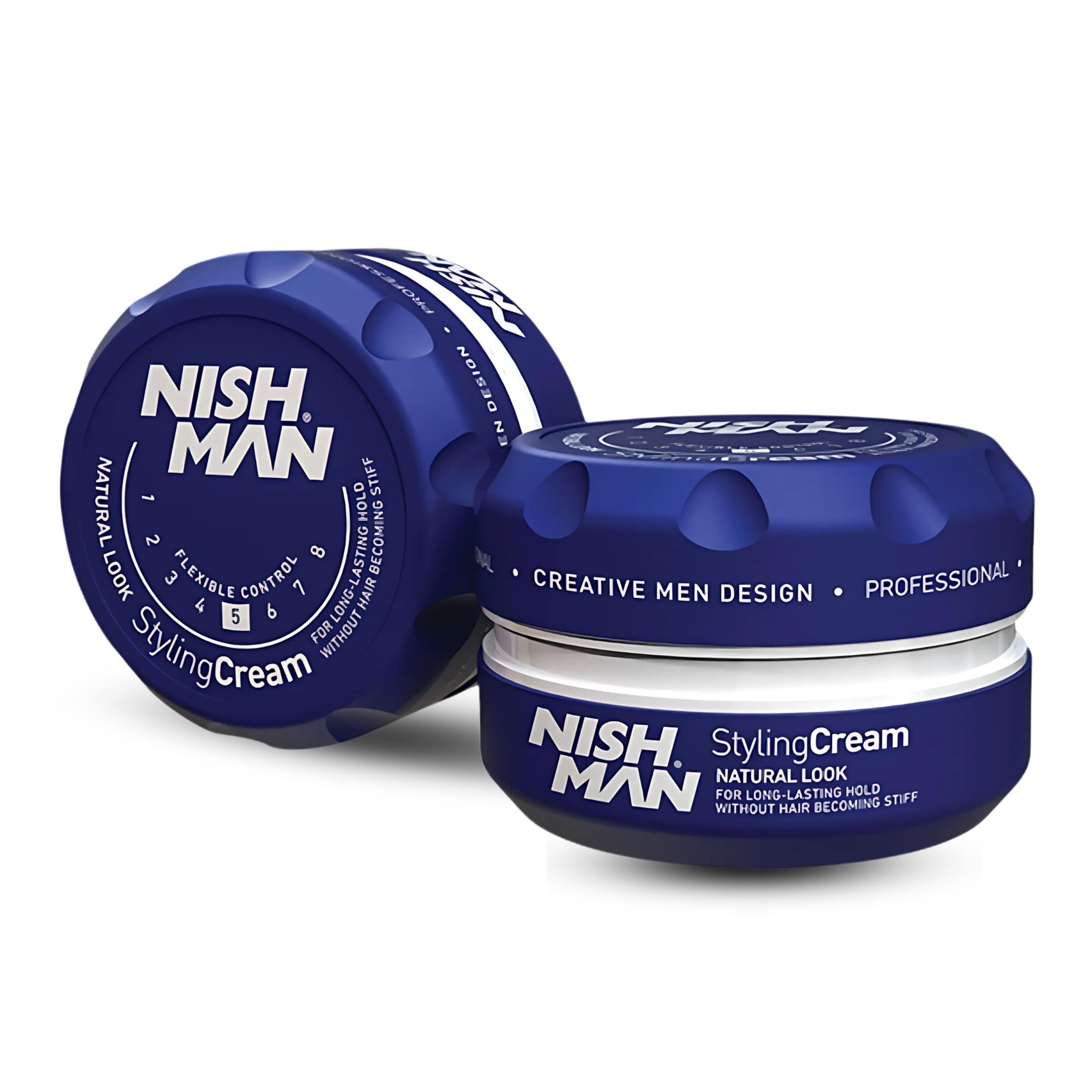NISHMAN Hair Styling Cream N5 - Blue 150ml - Powerful Styling and Flexible Hold for Every Hair Type - Perfect Cream for Long-Lasting Shape, Texture, and Shine