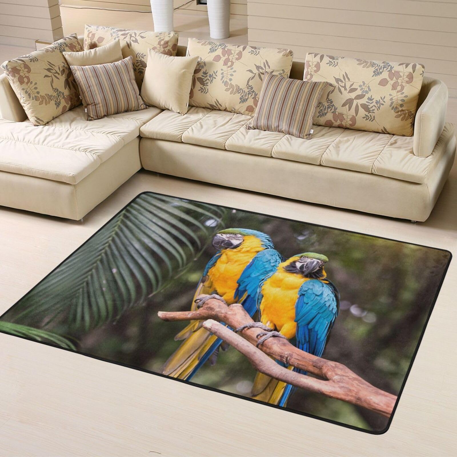 Tapis de sol perroquet matelassé amortissant les bruits de pas en appartement