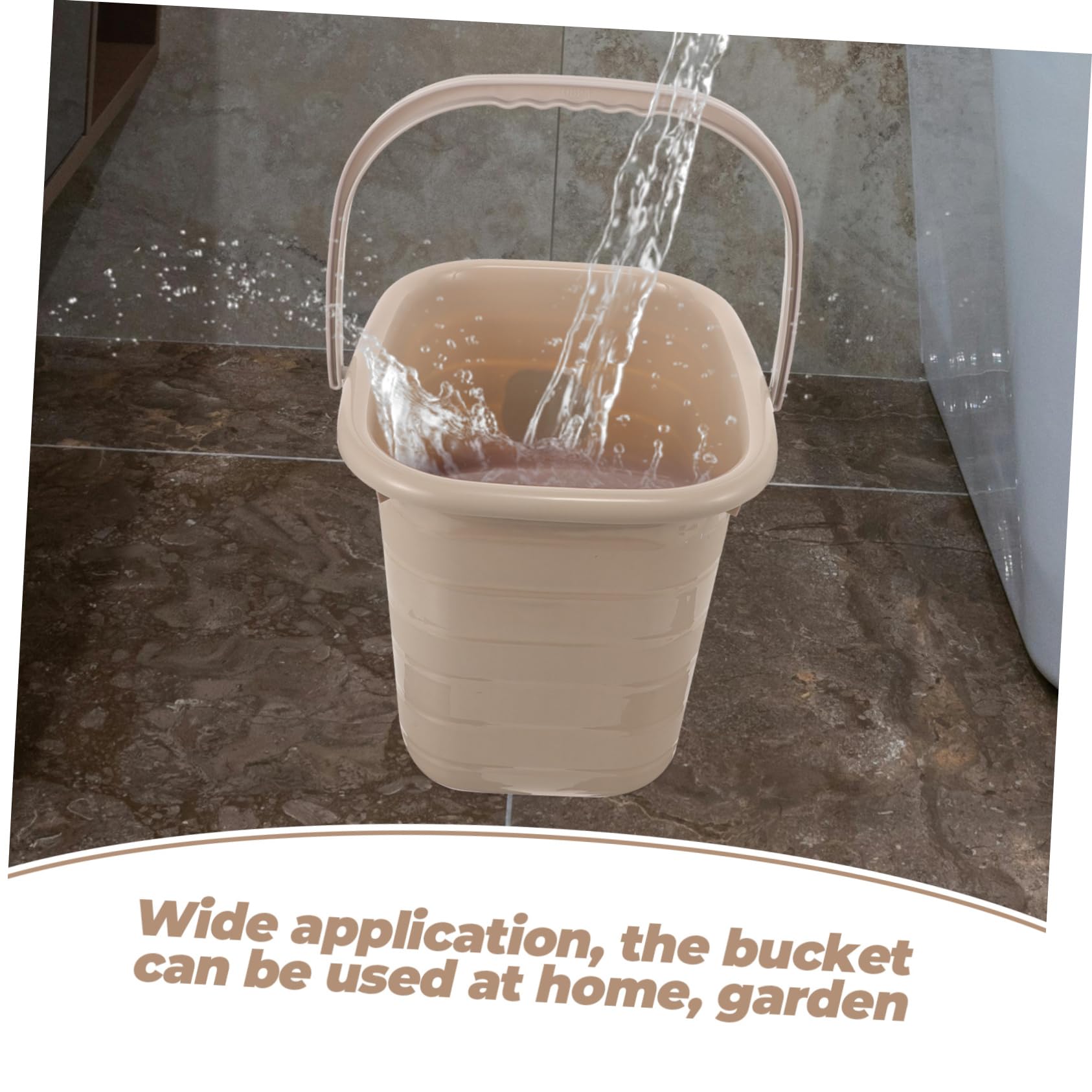 Secchio in Plastica Rettangolare da 11 con Manico, per Casa e Lavanderia, Facile da Lavare, per Contenere Liquidi