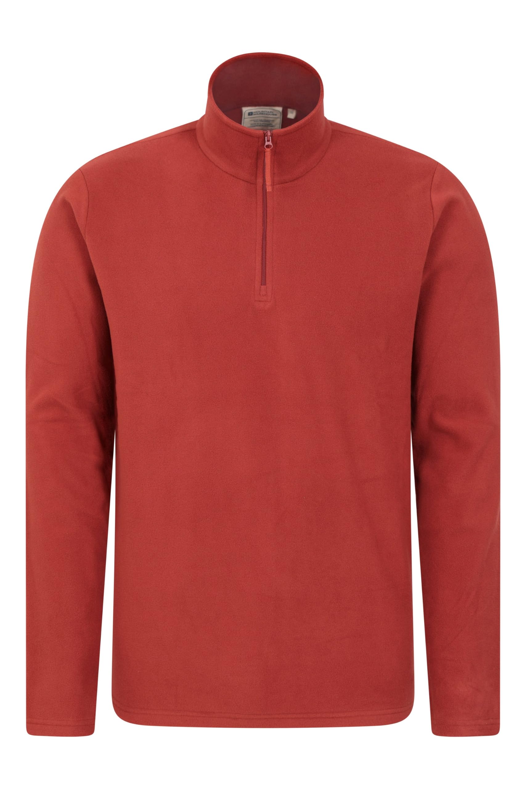Mountain Warehouse Camber II Mens Half-Zip Fleece -Lightweight & Anti-pill Microfleece - Travel Red XXS