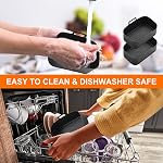 Silicone Air Linges de fryer pour Ninja Dual Air Fryer, réutilisable Air Liner de silicone Fryer, convient à Ninja Foodi DZ201/DZ401 (2 x Noir)