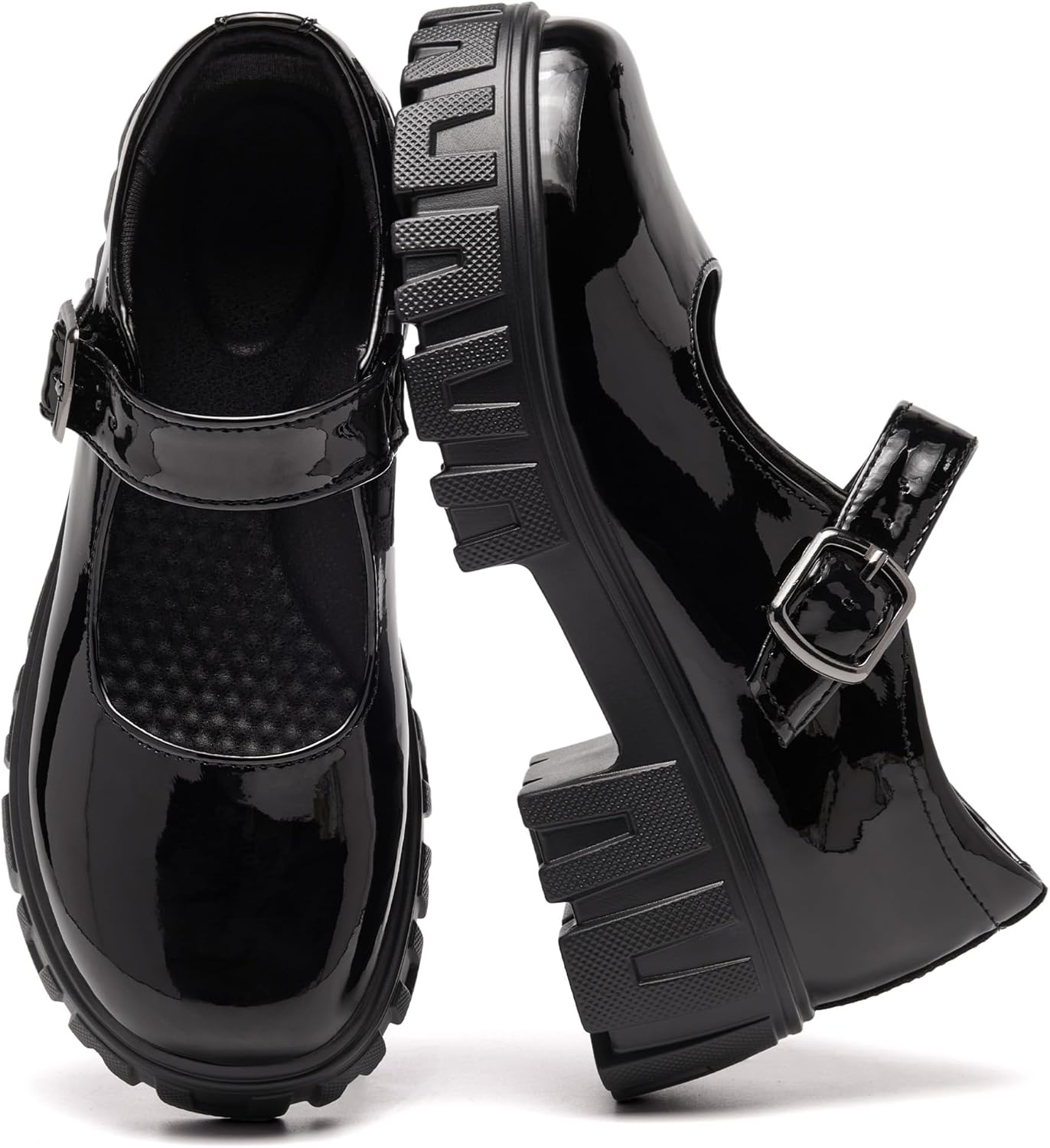 Women's Oxfords Mary Janes Platform Shoes Chunky Heel Ankle Strap Dress - True to Size - Image 6