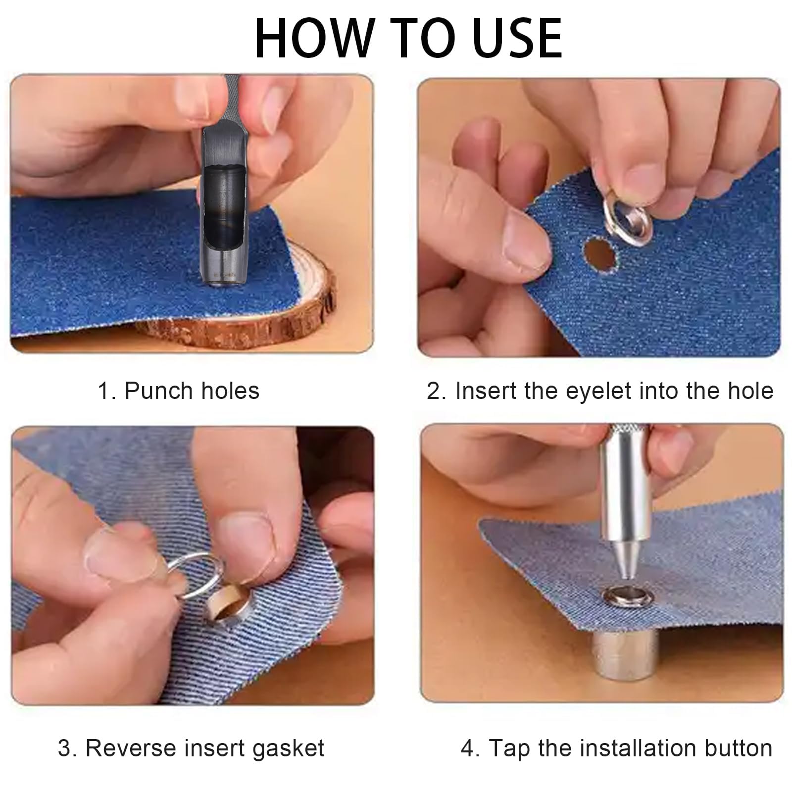 Luabue 200PCS 20MM Grommets Eyelets Tarpaulin Repair Kit Eyelet Punch Kit Metal Eyelets for Fabric Leather Craft Tarpaulin Curtains DIY and Decoration - Image 4