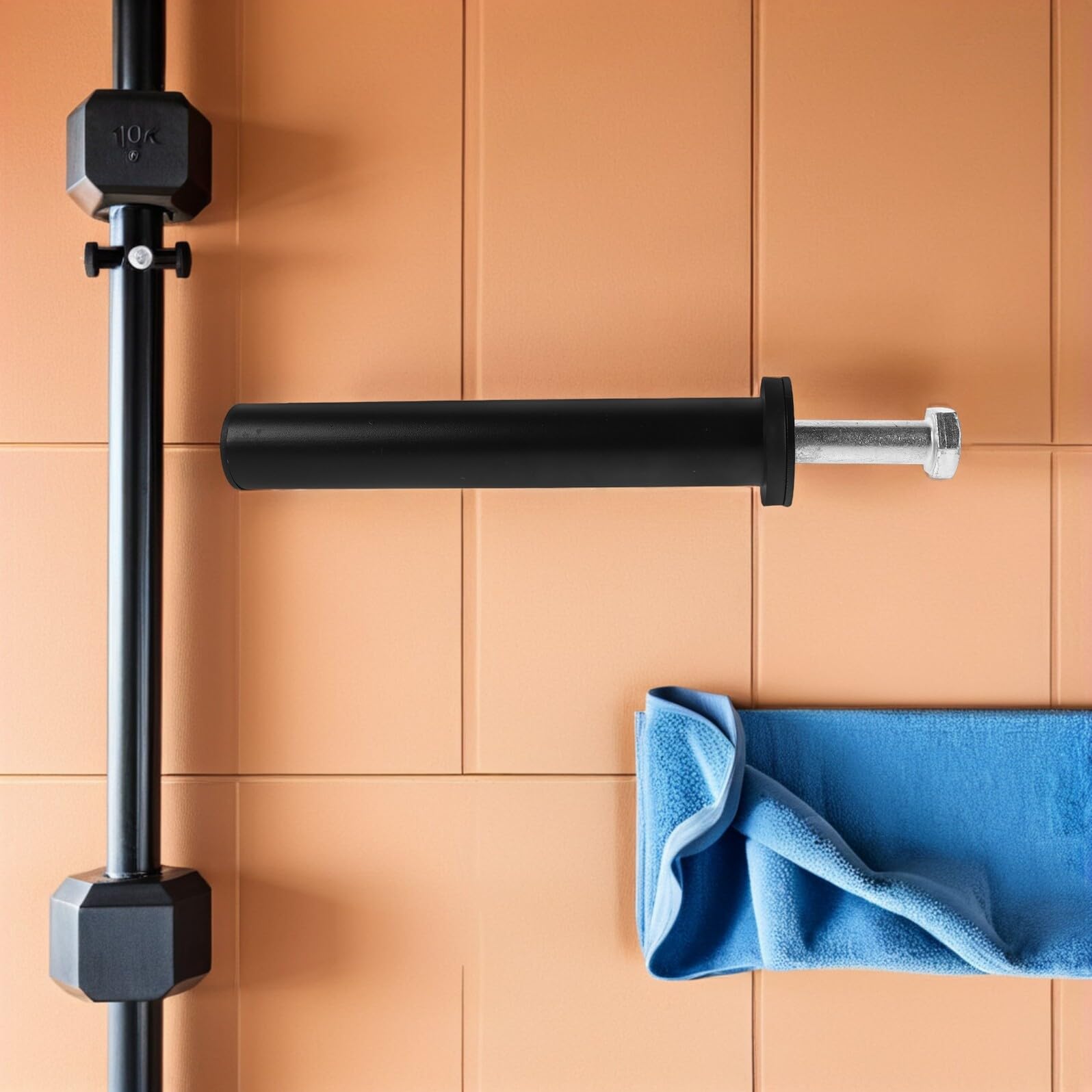 Wall Mounted Weight Plate Holder Heavy Duty Carbon Steel Rack for Home Gym Storage Silent Operation Multipurpose Organizer with Belt Hook for Barbells And Jump Ropes