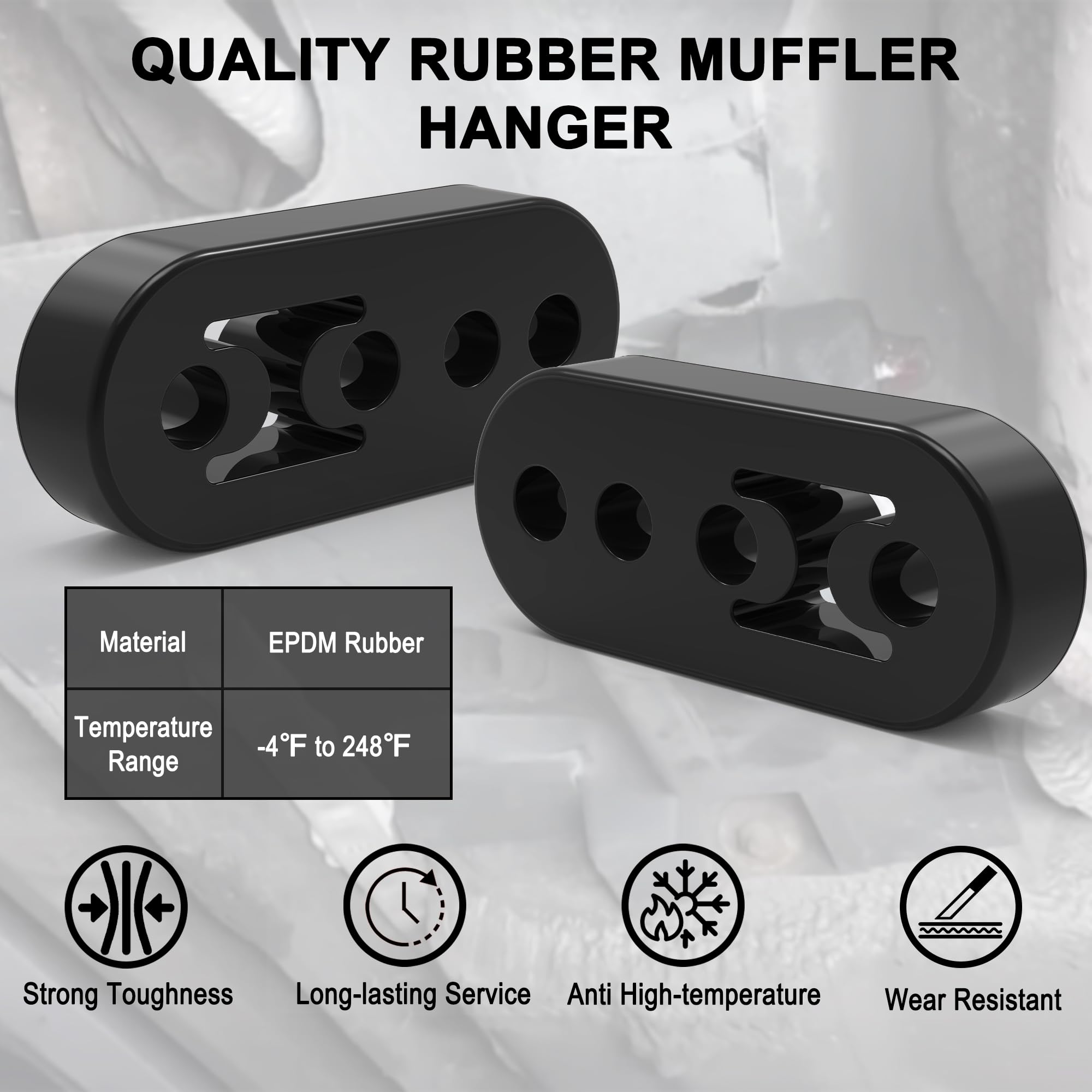 10mm Rubber Hangers 4-Piece Polyurethane Exhaust Hanger Set - 10mm Universal Muffler Mount Bushings In Red Exhaust Insulator Bushings - Foto 10