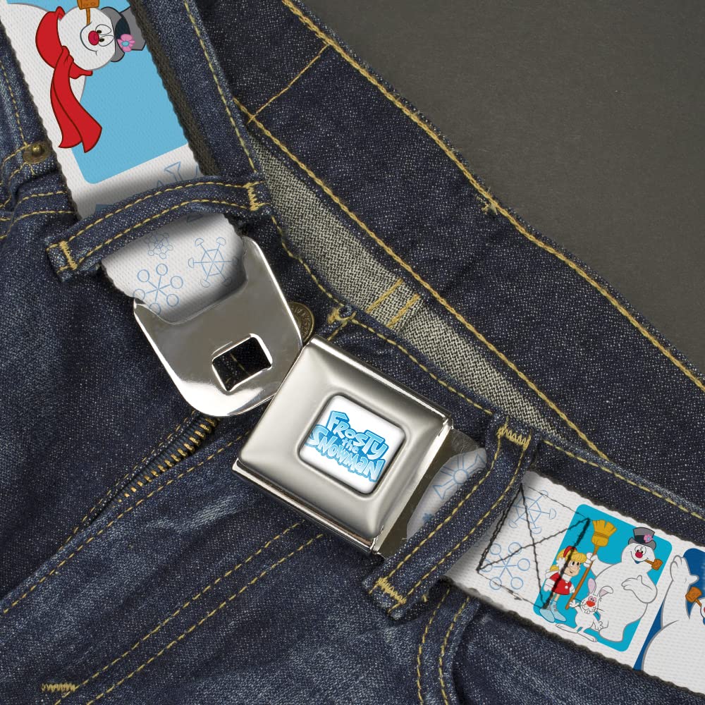 Buckle-Down unisex adult Seatbelt Frosty the Snowman Xl Belt, Frosty Snowman, 1.5 Wide - Fits Pant Size 32-52 US
