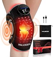 HALIDODO Red Light Therapy Knee Brace with Heat & Vibration Massage - 660nm 850nm Wireless for Knee Elbow Shoulder Pain Relief