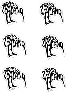 Pack of 6 Black Kiwi-Shaped Stickers - New Zealand Theme, Waterproof Vinyl for Car, Phone, Water Bottle, Metal, Plastic, Glass, Window