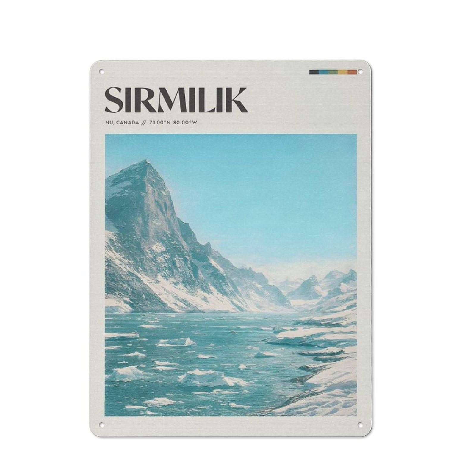 Junmoney Style-16 Tin Wall Plaque 40X30cm With Sirmilik National Park (2) For Garage Wall, With Clear Vintage Wall Decor Character