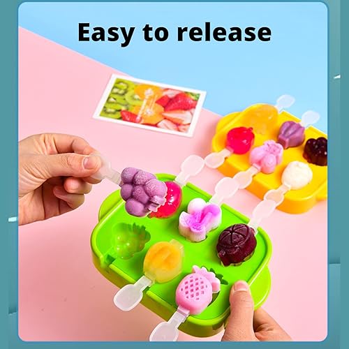 Miniatura 3 de Moldes de paletas de 6 piezas, moldes para paletas de hielo, molde de silicona sin BPA, para helados, pequeño, para congelador, hecho en casa, para