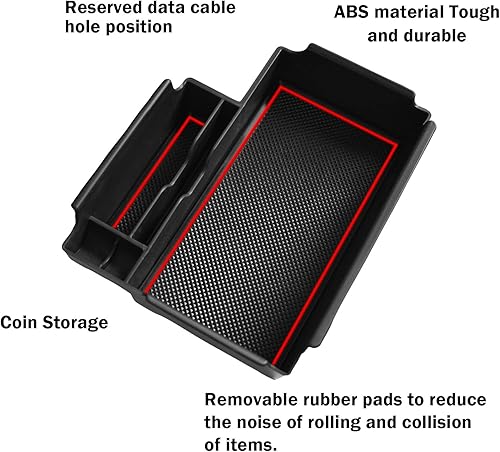 Miniatura 3 de TACOBRO Bandeja organizadora de consola central compatible con Ford Explorer 2020-2023, maximiza el espacio, fácil instalación con material ABS,
