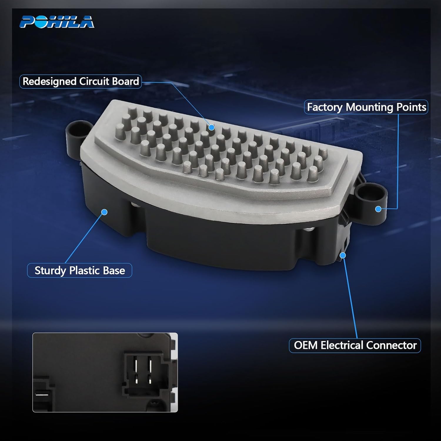 HVAC Blower Motor Resistor Replacement for Audi A3 Q3 RS3 S3 TT RS TTS Quattro VW GTI Golf e-Golf Atlas Cross Sport, Replaces# RU950 5Q0907521A 5Q0907521C 5Q0907521D 5WA907521 033086179094