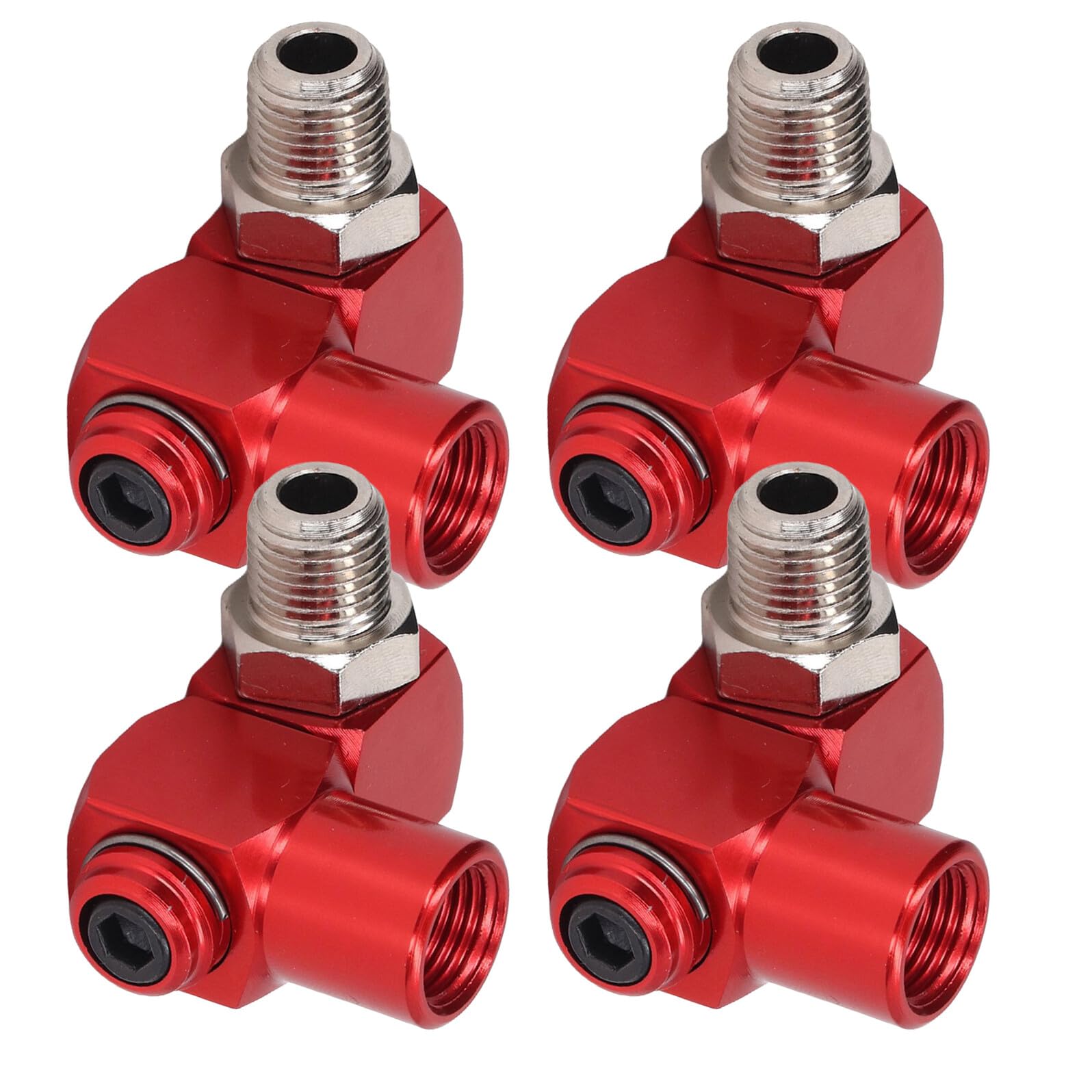 Conector giratorio neumático NPT para reparación automotriz y proyectos DIY manguera 4 piezas