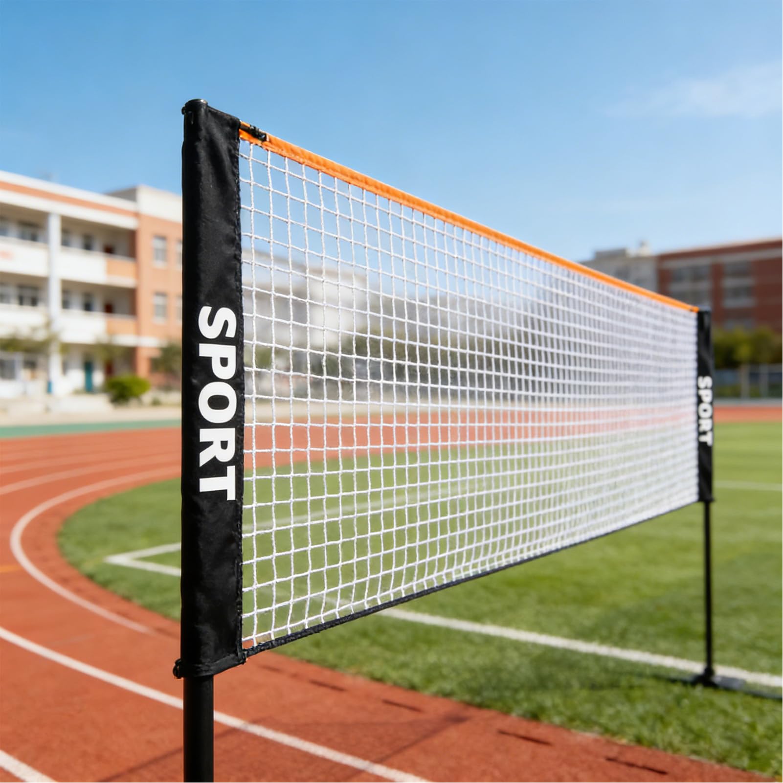 Rete da Badminton per Giardino - Altezza Regolabile 3/4/5 mt,Rete da Pallavolo Portatile 3/4/5 mt | per Bambini e Adulti Spiaggia Piscina Esterno Interno Allenamento Competizione