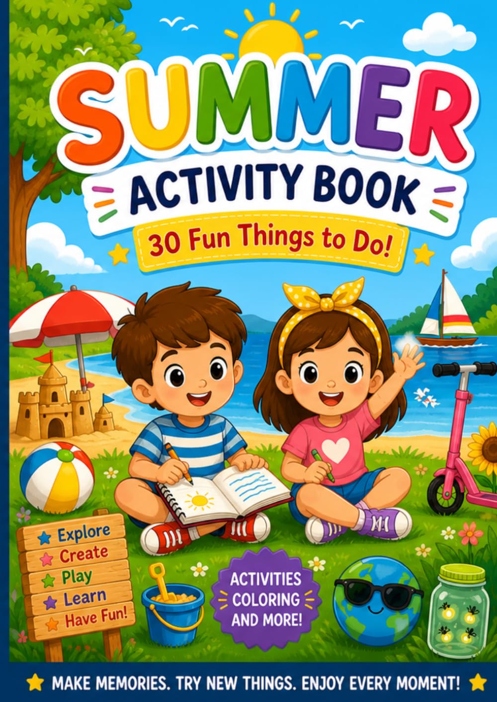 Summer Activity Book for Kids Ages 3-5 - 30 Fun Coloring Activities for Preschool & Kindergarten: Fun Summer Coloring Pages, Outdoor Adventures, ... for Preschoolers and Kindergarten Kids