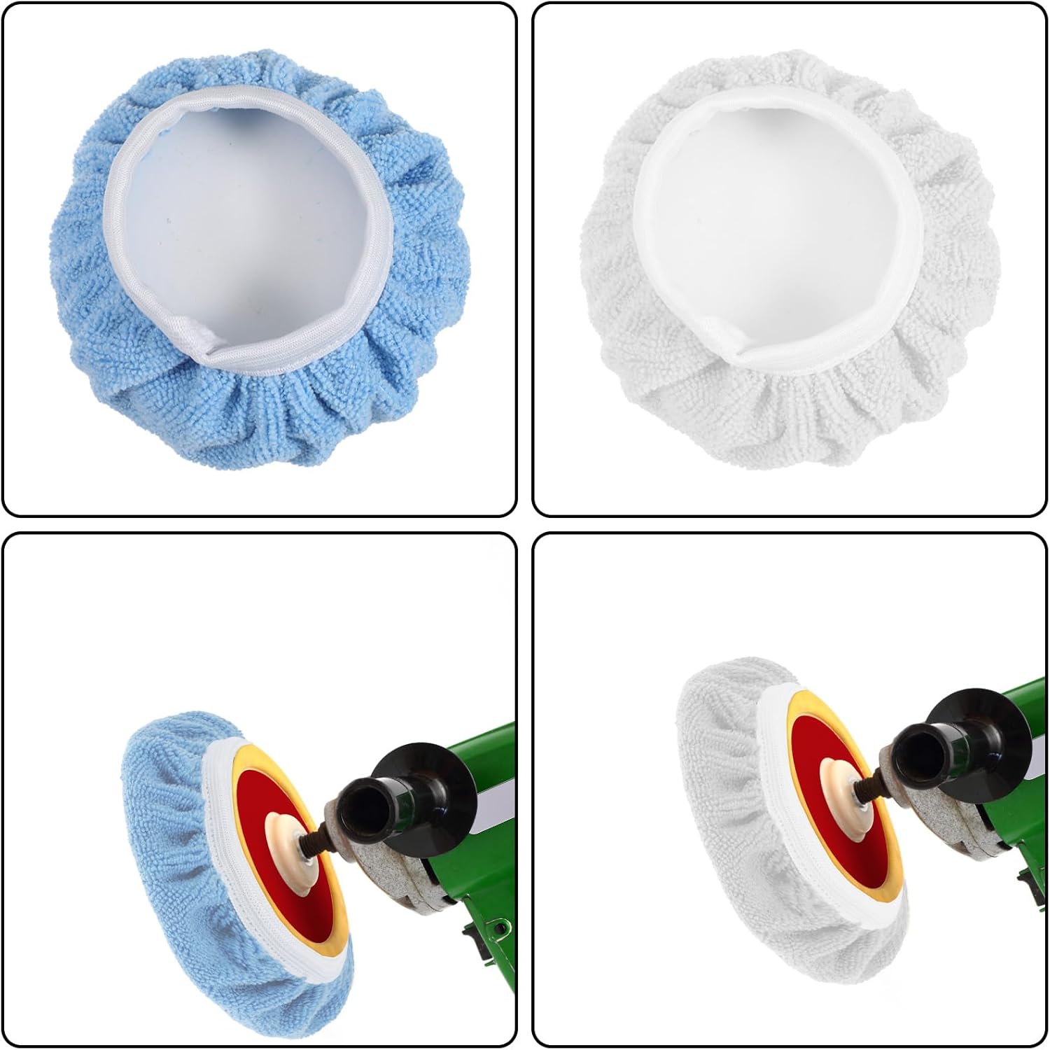 8Pcs Microfiber Car Polishing Pads Set, Professional Car Buffer Pads, Microfiber Waxer Bonnet Polishing Pad for Automobile Glass Cleaning, Polish, Detailing - Image 3