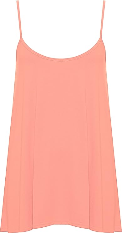 Damen Swing Vest Top Übergrößen - Ärmelloses Riemchen Top In 14 Farben