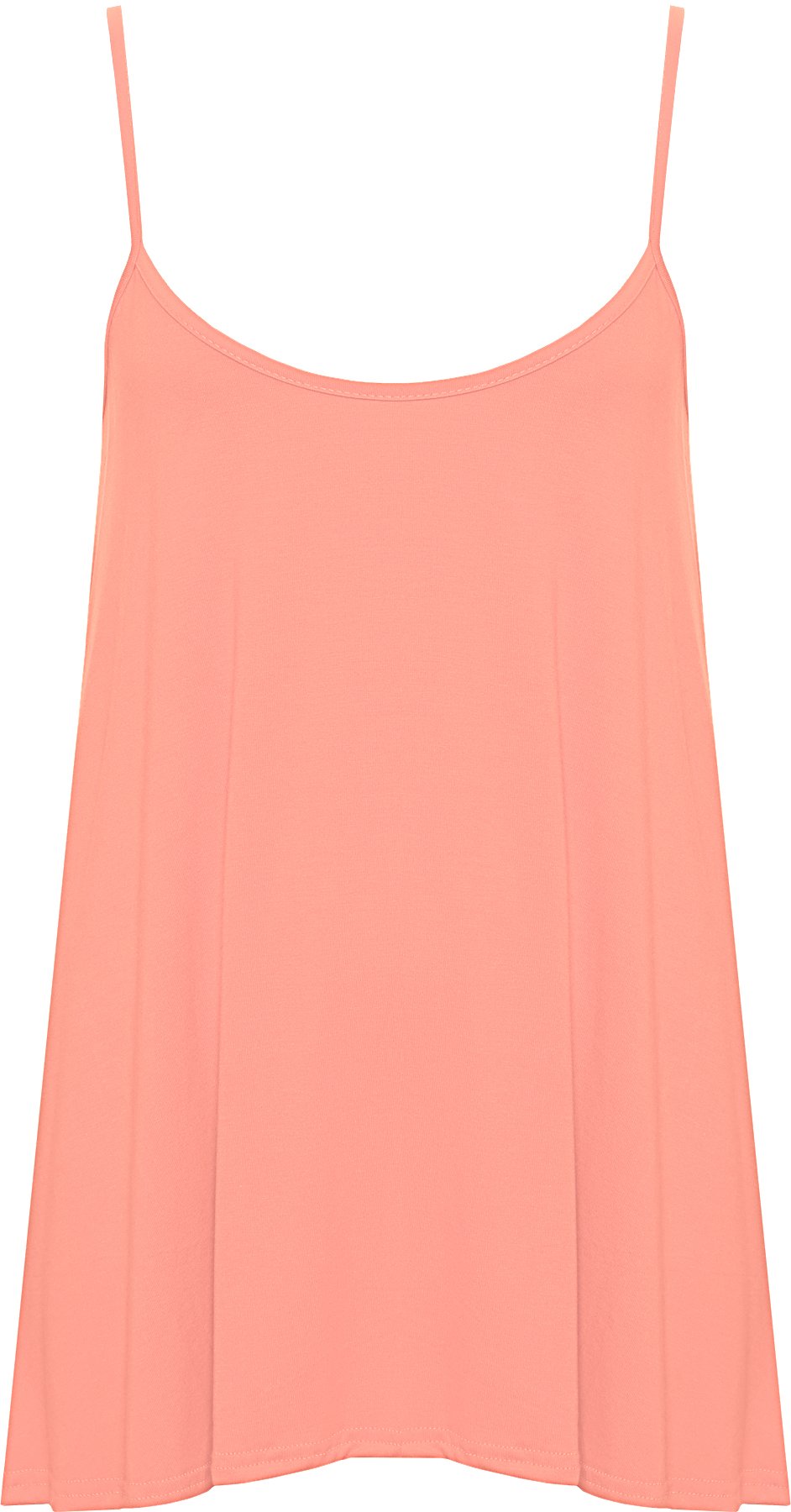 Wearall Women's Coral Plus Size Plain Strappy Sleeveless Swing Cami Vest Top - 16-18