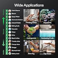 Vista 7 de VIVOSUN - Medidor digital de pH, alta precisión 0.01 pH, medidor de pH tipo bolígrafo para hidroponía, agua potable, piscina y acuario, amarillo