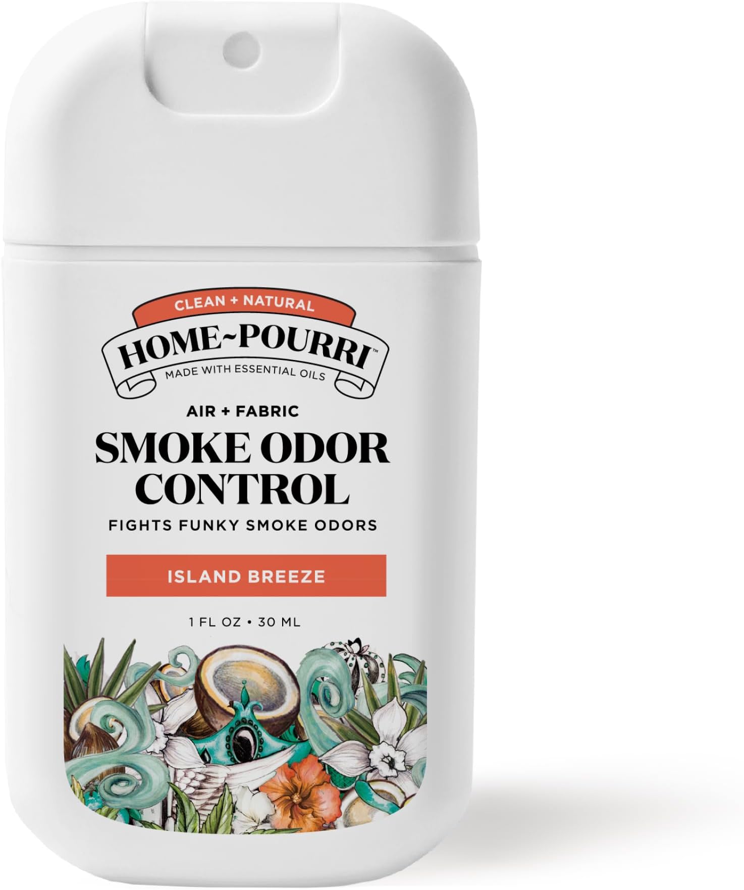 Poo-Pourri Island Breeze 30mnL Pocket Home Deodorizer Spray - Instantly Remove Funky Odors - Plant Based Ingredients & Essential Oils - No synthetic fragrance - Coconut, Vanilla, Cedarwood Scent