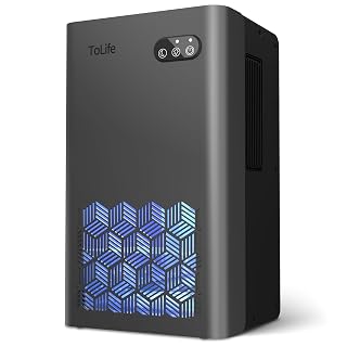 ToLife Dehumidifier for Home, 1000 sq.ft Dehumidifiers for Basement Bedroom Bathroom with 95 OZ Water Tank, Auto Shut Off 7 Colors LED Light, Grey - Amazon product rated Grade A